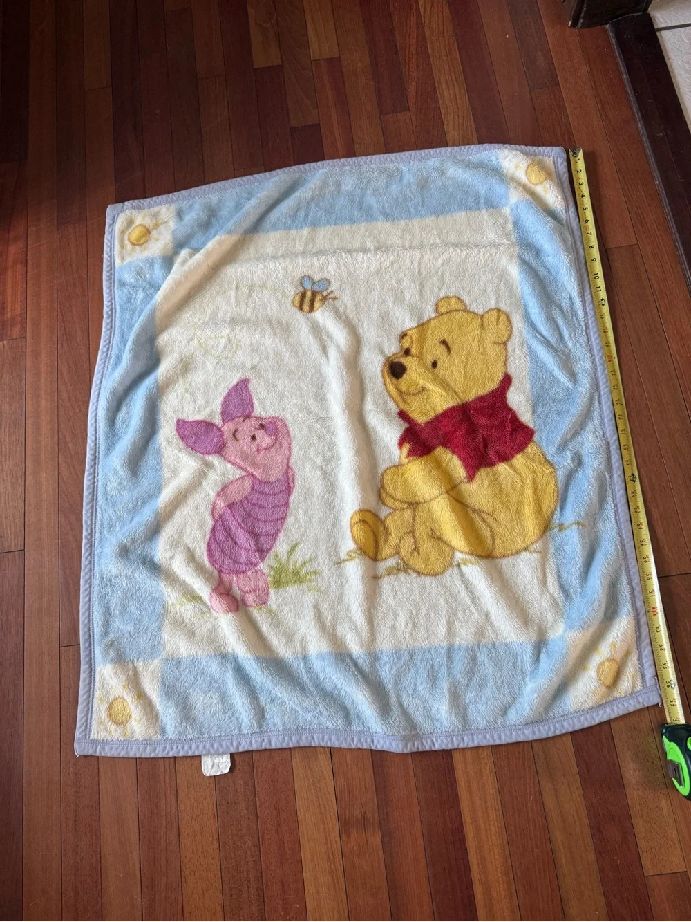 Disney Winnie the Pooh Bear Piglet Bee Soft Throw Blanket Bedding Sears Vintage